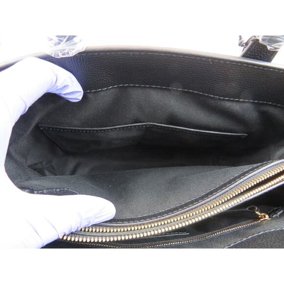 $1790 BURBERRY BANNER BLACK LEATHER HOUSE CHECK CANVAS SHOULDER MEDIUM TOTE BAG - Picture 10 of 16